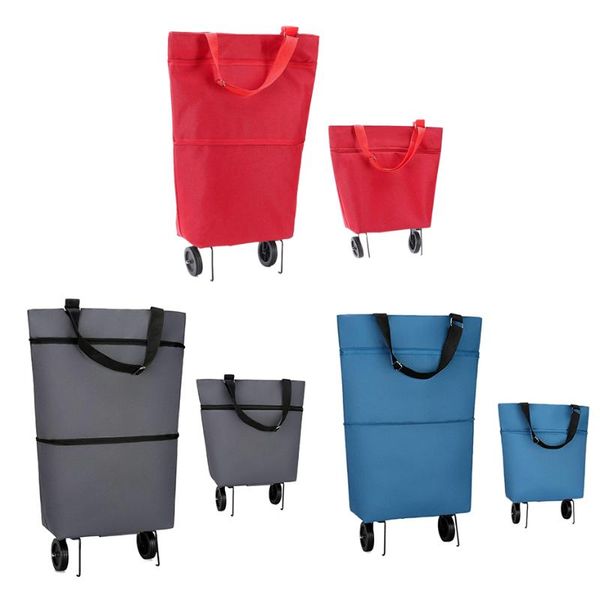

storage bags supermarket grocery shopping cart pull bag household foldable tug