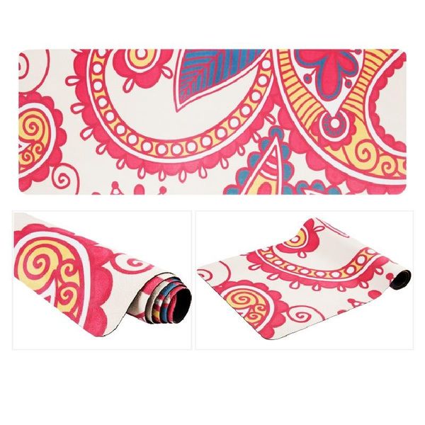 

yoga mats various color printing environmental friendly natural rubber suede mat portable 5mm anti-slip sports