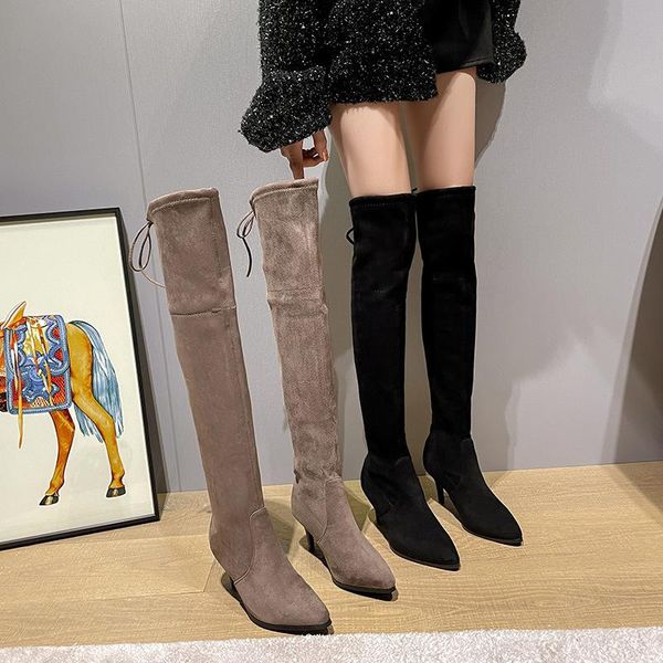 

boots autumn single women stiletto high-heeled over-the-knee slim thin stretch boot black shoes woman pole dance shoe