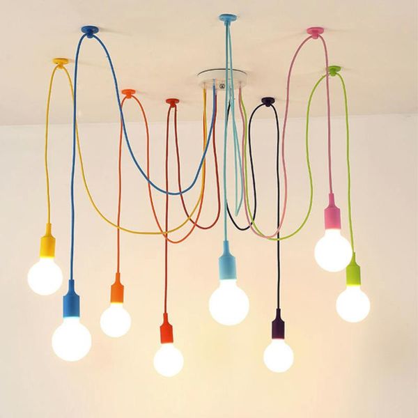 

diy 3/4/6/8/10/12 heads chandeliers colorful indoor dining room living room silica gel decoration lighting lamp