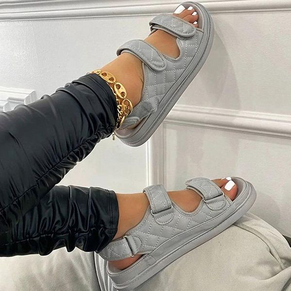 

sandals women 2021 summer flat platform shoe designer shoes woman gladiator casual buckle roman girl ladies, Black