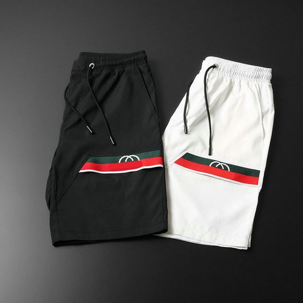 

2021 men's cotton athletic shorts summer thin breathable quick dry fashion loose 5 cent beach pants size m-3xl#7hsc017, White;black