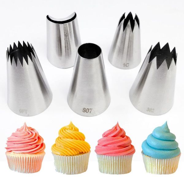 

baking & pastry tools stainless steel cake decorating piping tips large russian cream icing nozzles tip for cupcake dessert decoration