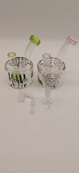Shisha-Glaspfeife 2022 neue beliebte Ware Aufkleber kreative rechteckige Form Dabig-Pfeife