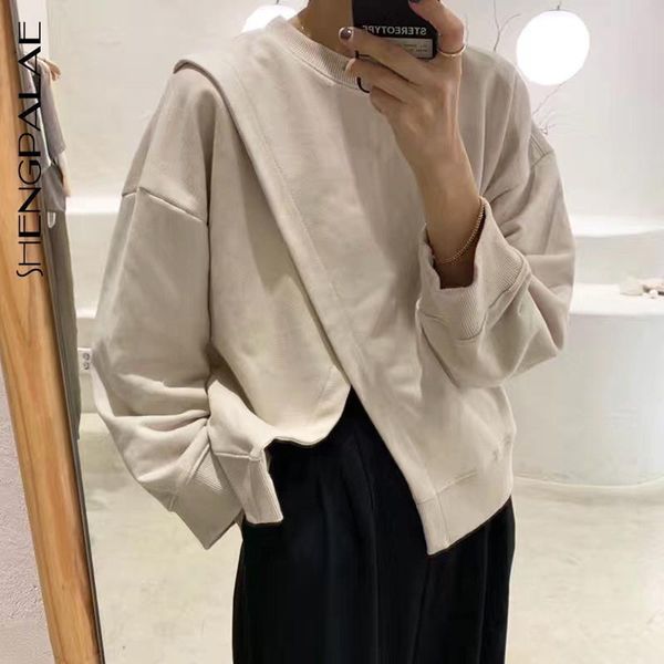 

2021 new fashion women sweatshirt hooded pullovers fashion female casual oversize jumper irregular design za4724 drop shipping, Black