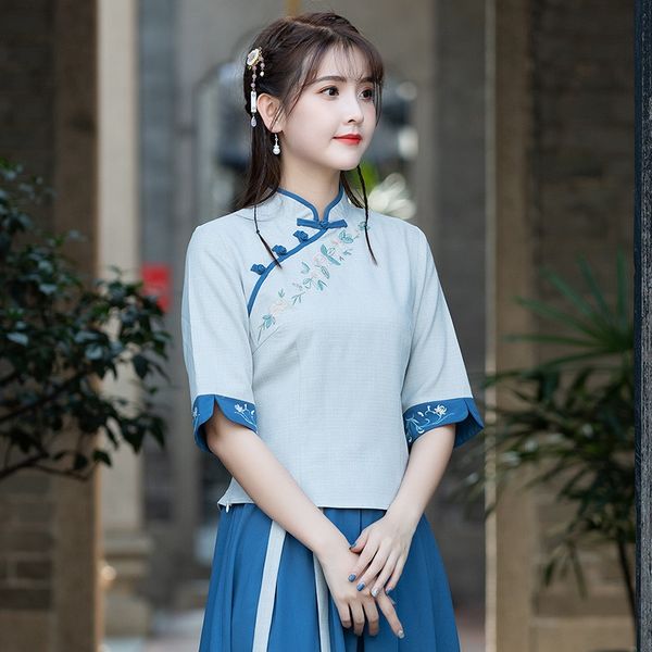 

ladies chinese mujer modern chinese style cheongsam blouse retro qipao shirt tang suit traditional clothing 11238, Red