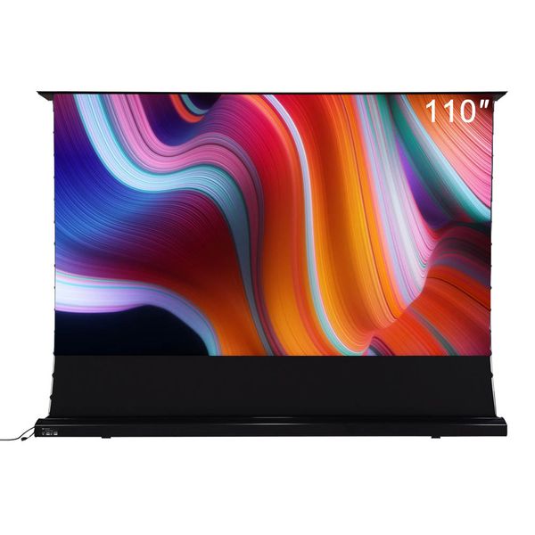 110 inch projection screen motorized tension floor rising matte white perforated Transparent Acoustically cinema Projector screen