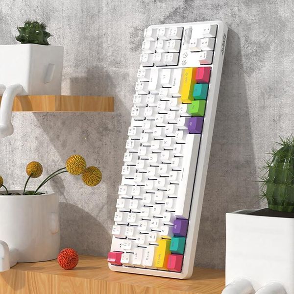 

keyboards 87 keys bluetooth dual mode rechargeable rgb backlit mechanical keyboard for notebook pc lapmulticolor switch led