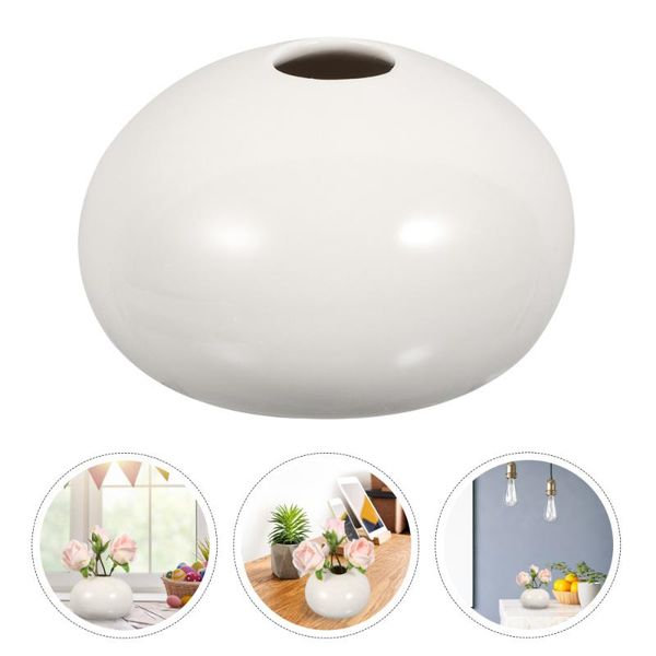 

4pcs simple ceramic vase nordic style flower planter household ornament (white)