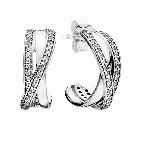 

hoop & huggie typical female earrings 925 sterling law silver jewelry folding cloak and ribbon with curved stones, Golden;silver