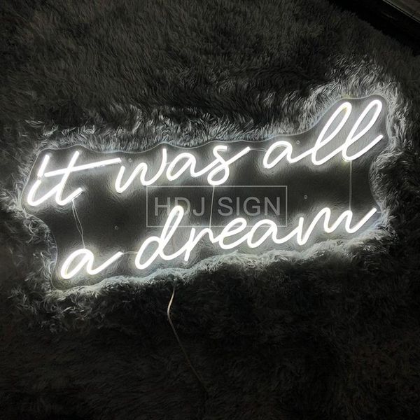 

other lighting bulbs & tubes it was all a dreram neon sign wall decor for personalised bar custom metal plaque home pub cafe restaurant