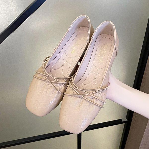 

sandals nice spring ladies ballet shoes for women loafer flat shallow comfortable casual footwear female zapatillas mujer, Black