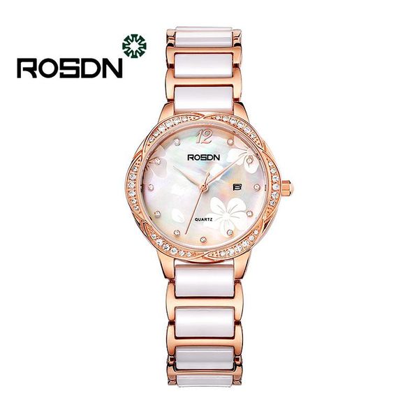 

wristwatches lauston genuine watch ladies ceramic casual quartz fashion trend diamond-set female simple waterproof, Slivery;brown