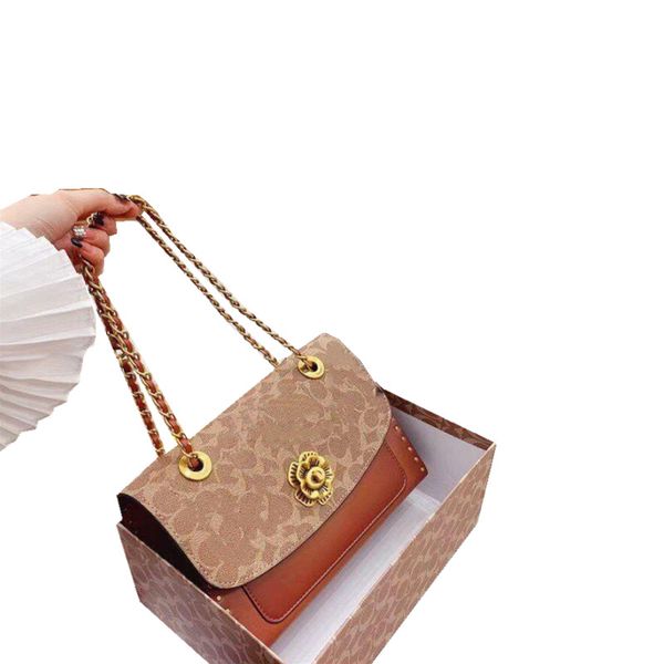 

5a+with box bag for women small chain versatile retro messenger rivet single shoulder square storage bags designers handbag 22