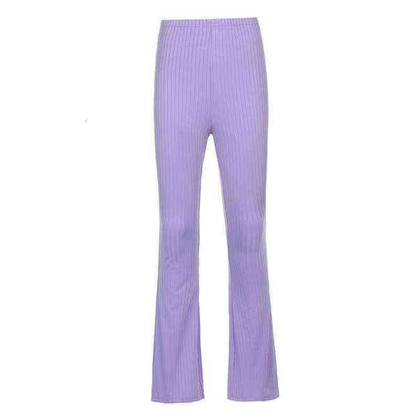 

wind 2021 women's pants fashion solid color tight high waist micro lama elastic bottomed casual, Black;white