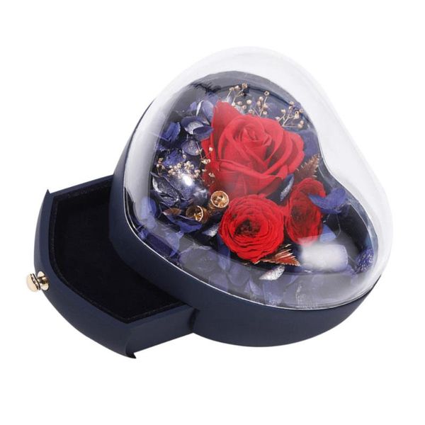 

1pc creative heart-shaped immortal flower gift box gift storage packing box