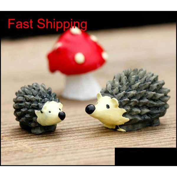 

2016 new wholesale~20 sets /resin hedgehog and mushroom/miniatures/lovely animals/fairy garden gnome/terrarium decoration/crafts jufhj 5ubuw