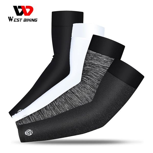 

elbow & knee pads west biking sports arm sleeves ice fabric uv protection cycling running basketball warmer outdoor fitness compression slee, Black;gray