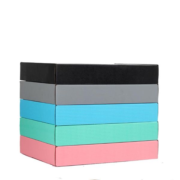

gift wrap simple style 100pcs corrugated cardboard wig virgin hair packing box custom logo folding shoes clothes bags pack boxes