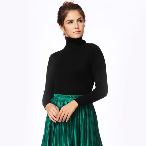 

women's sweaters women fashion autumn winter sweater knitwear turtleneck long sleeves ribbed knitted pullover jumper female, White;black