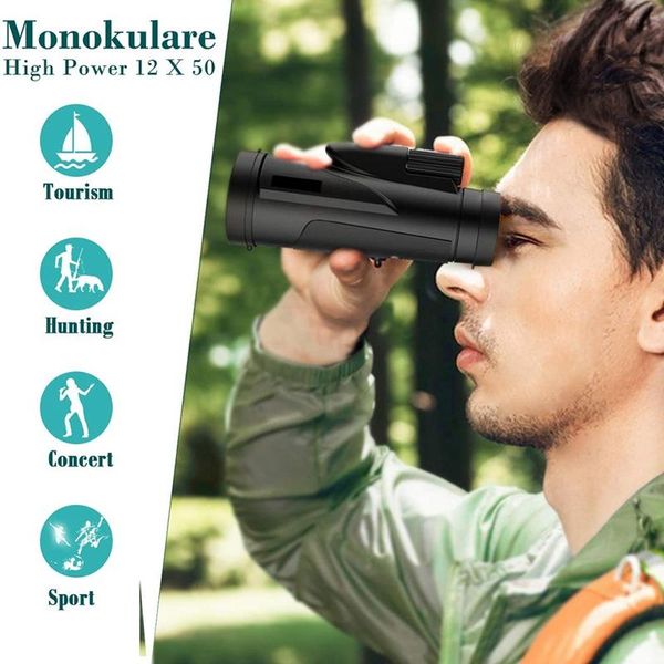 

telescope & binoculars 12x50 monocular with phone clip holder tripod for bird watching hunting camping hiking