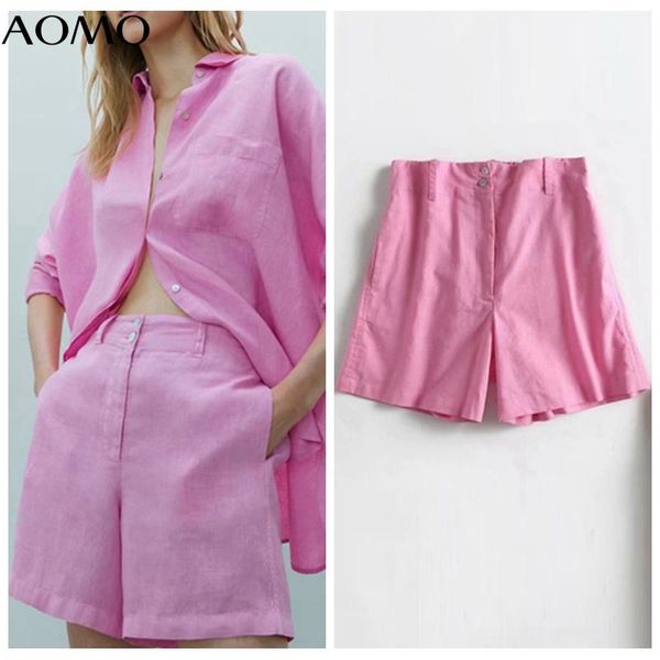 

women's shorts aomo 2021 women elegant solid cotton linen zipper pockets ol pantalones 4c130a, White;black