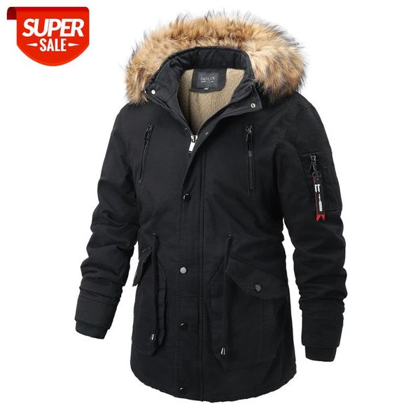 

Black Parka 2020 Casual Classic Winter Jacket Men's Windbreak Warm Padded Hooded Overcoat Fashion Outerwear Coat Plus Size #4V5V