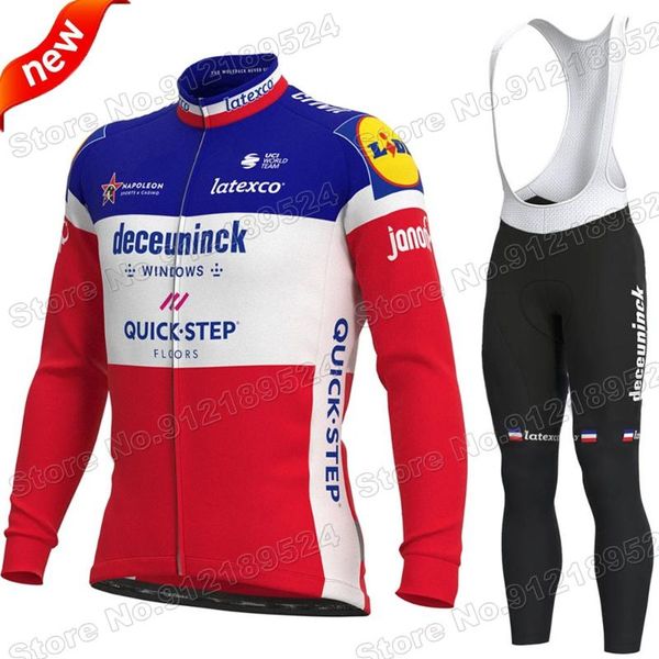 

racing sets 2021 summer quick step cycling jersey set france clothing long sleeve road bike shirt suit mtb maillot cyclisme, Black;blue