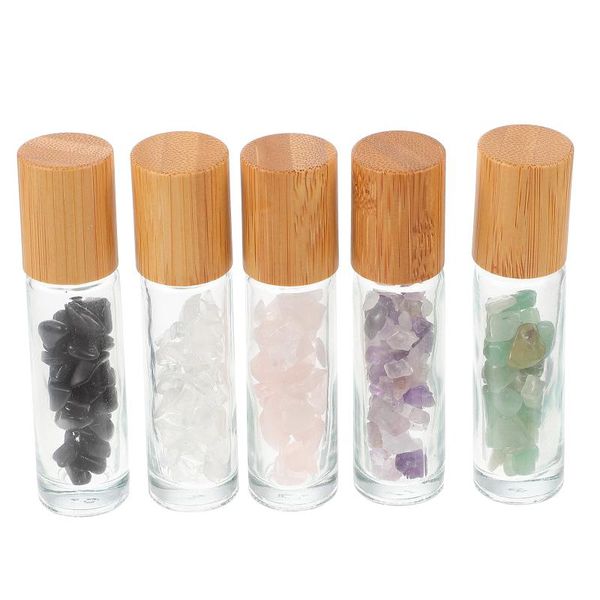 

storage bottles & jars 5pcs dispensers for travel essential oil glass roller (assorted color)