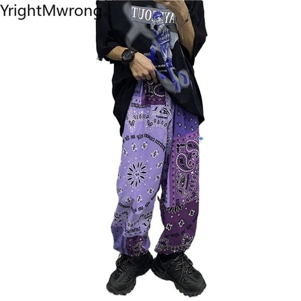 

drawstring waist loose bandana jogger pant teenager woman man fashion baggy trouser streetwear harajuku summer sweatpant capris 210915, Black;white