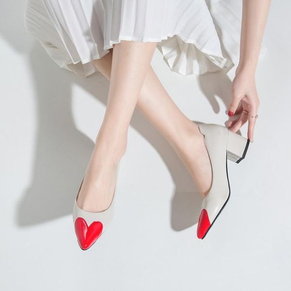 

dress shoes fashion women's love heart pattern comfort thick heels single middle leisure party dance, Black