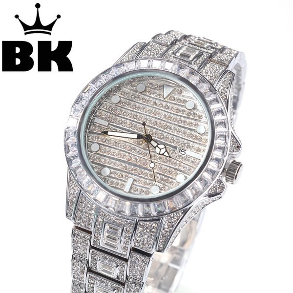

hip hop full iced out round digital stainlwatch fashion luxury rhinestones quartz square wristwatches businwatch x0509, Black