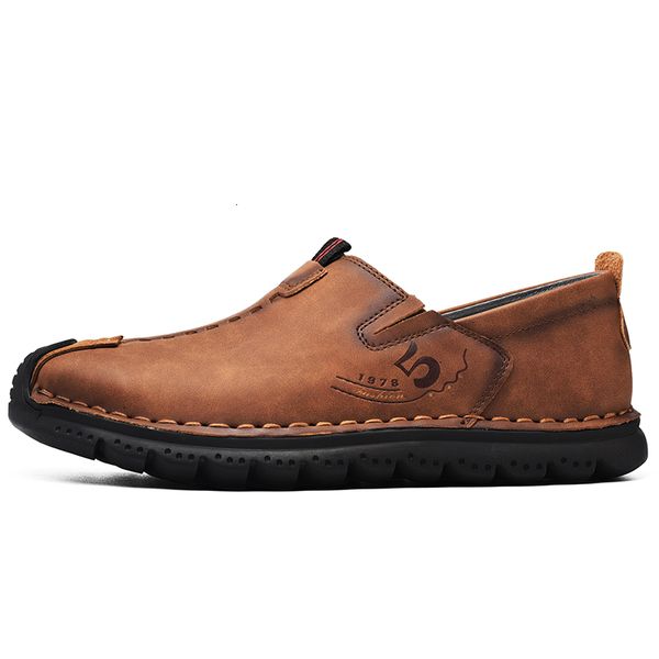 

dress shoes men casual leather for retro slip-on round toe vo34, Black