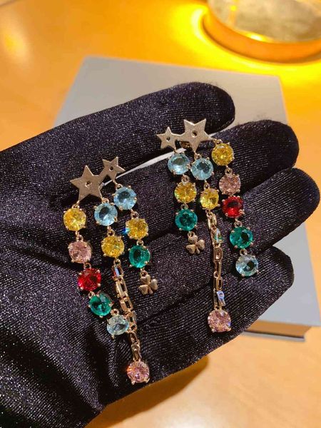 

stud earrings d compass six pointed star with s925 silver ear nails, Golden;silver