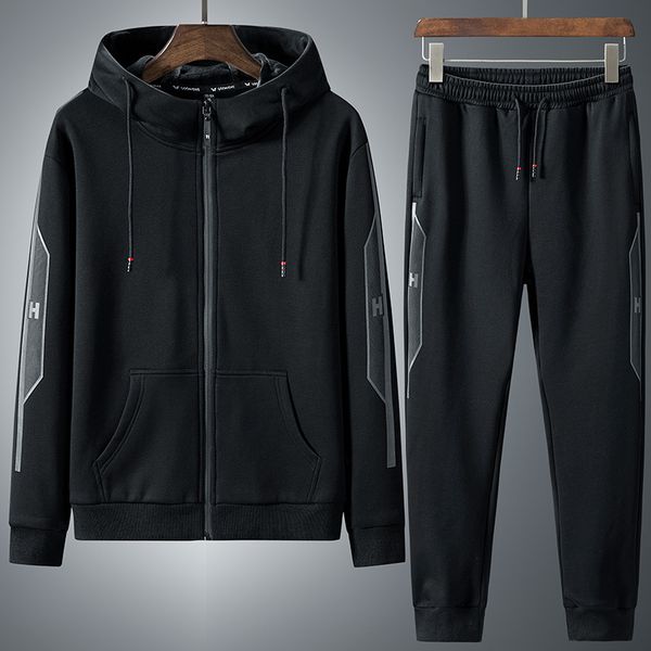 

2021 size 8xl- plus hooded sweater sports set casual suit men's autumn and winter new u13p, Gray