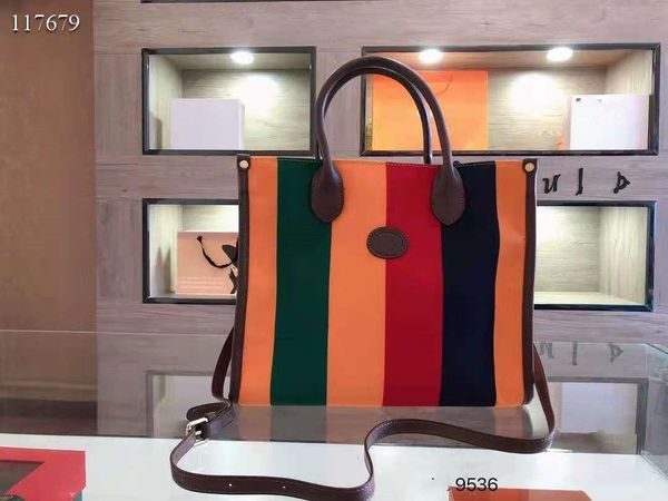 

designer shoulder bag women's canvas stripe shopping bag