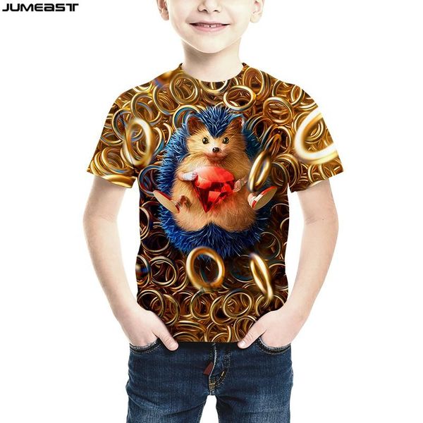 

men's t-shirts jumeast brand men women 3d children t-shirt lovely animal hedgehog short sleeve kids t shirt sport pullover tees, White;black
