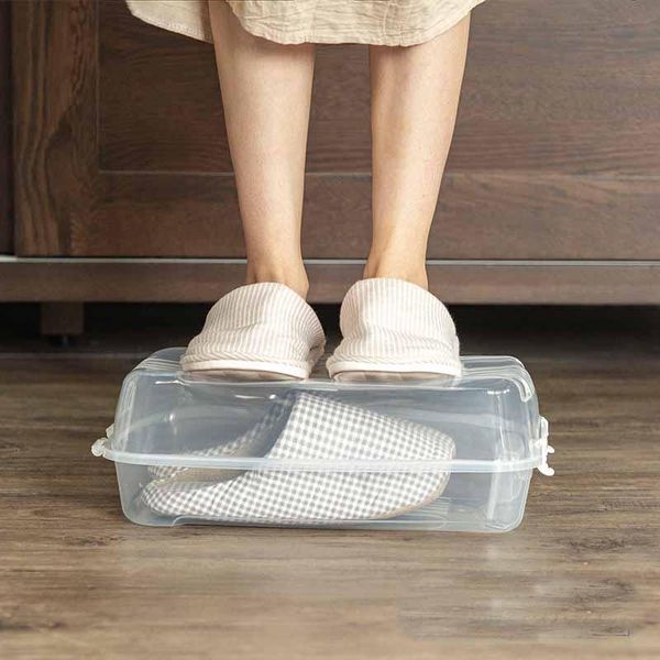 

storage boxes & bins 2pcs/set plastic box container transparent shoes organizer shoe thickened drawer stackable caseket