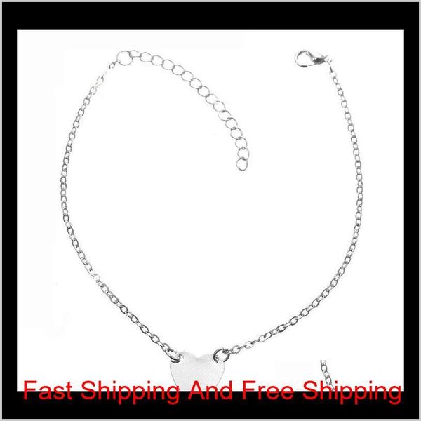 

new vintage silver gold color heart anklets barefoot sandals foot jewelry leg foot ankle br qylucs luckyhat, Red;blue