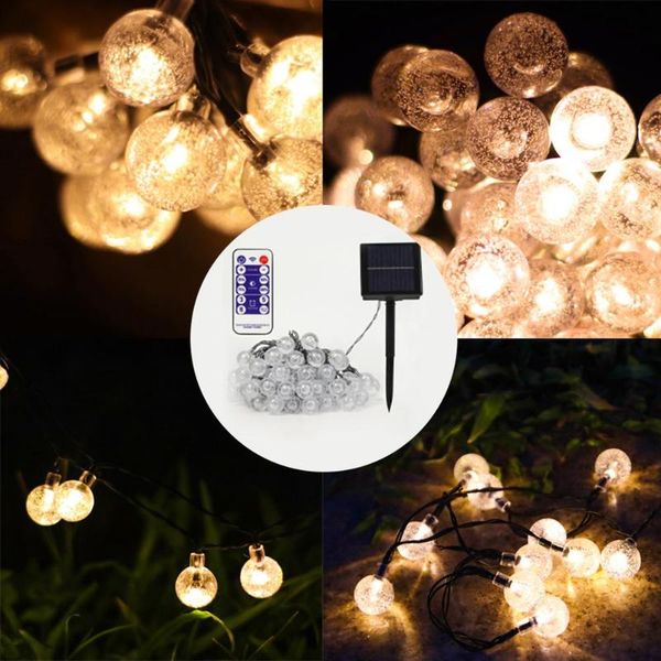 

party decoration 10m 60 beads solar powered timing waterproof light strip xmas decor wedding christmas year decorations 2021