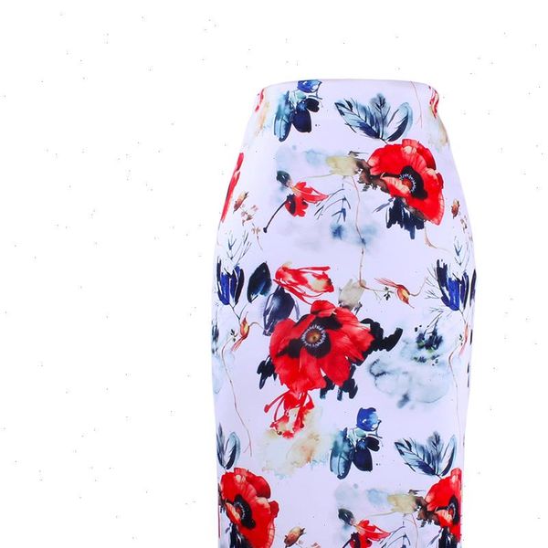 

discount sale women bottoms flower print s 4xl lady midi saia female faldas fashion girls pencil skirts wholesale price, Black