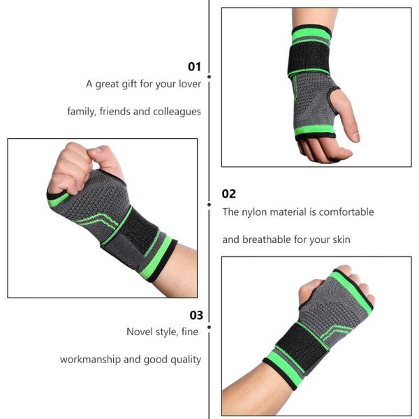 

wrist support 2pcs sports brace breathable wrap, Black;red