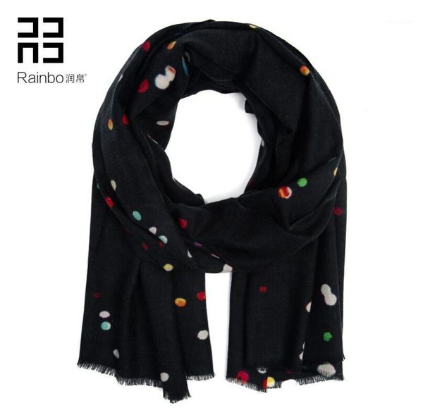 

scarves & wraps inner mongolia printed wool scarf high-end color wave point wholesale a undertakes1, Red;brown
