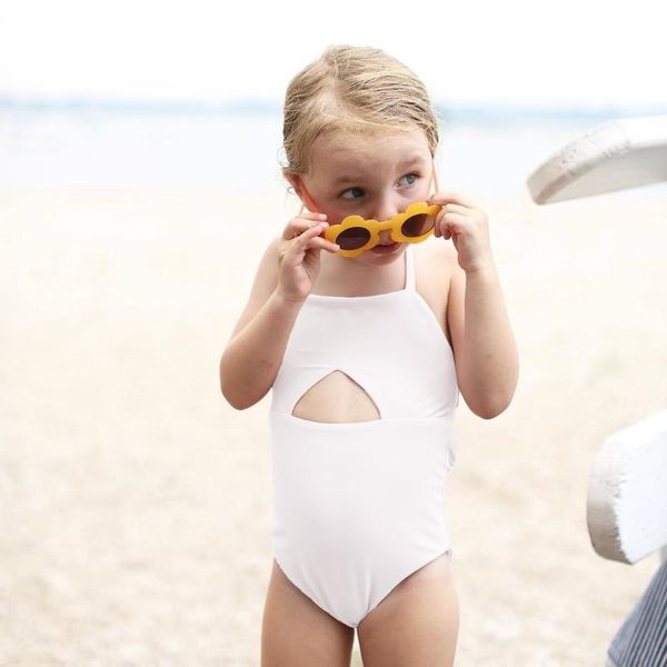 

one-pieces born baby girls clothes summer casual white pure cotton sleeveless swimwear kids cute toddler swimsuits one piece, Black