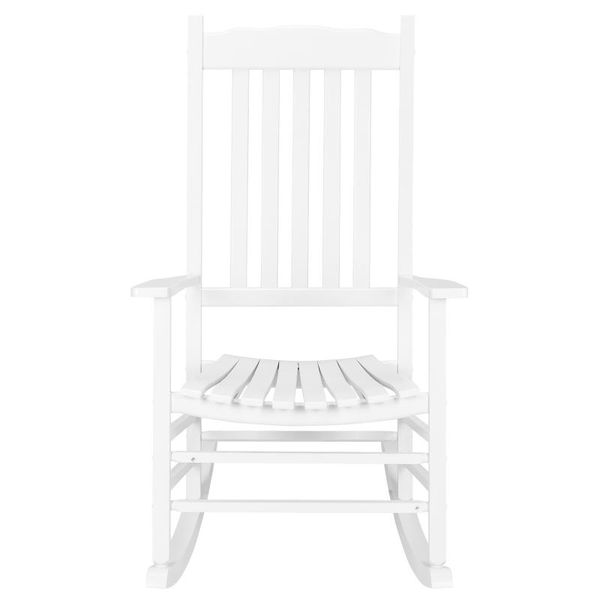 

camp furniture wooden rocking chair square wavy backboard outdoor for garden and backyard white