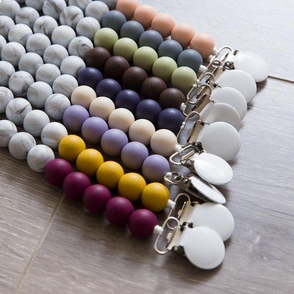 

pacifiers# pacifier clips silicone teething dummy clip chain nipple holder beads baby shower gift