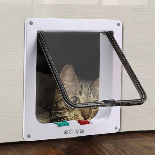 

cat carriers,crates & houses 1pc dog flap door with 4 way locking security lock gate weatherproof for dogs cats pet puppy kitten supplies
