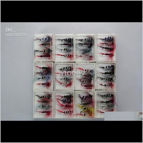

48pcs fishing lure bait jigs trout flies hooks shipping rcqnn ce7rl