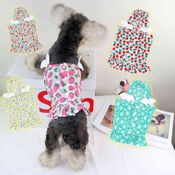 

pet cat dog cloth summer medium and small chenery teddy skirt thin wings