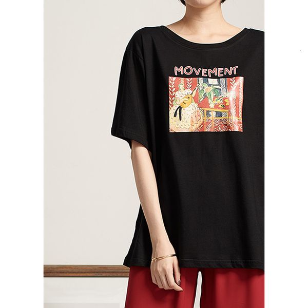 

2021 new summer short women's korean loose thin printed half sleeve t-shirt fashion tc54, White